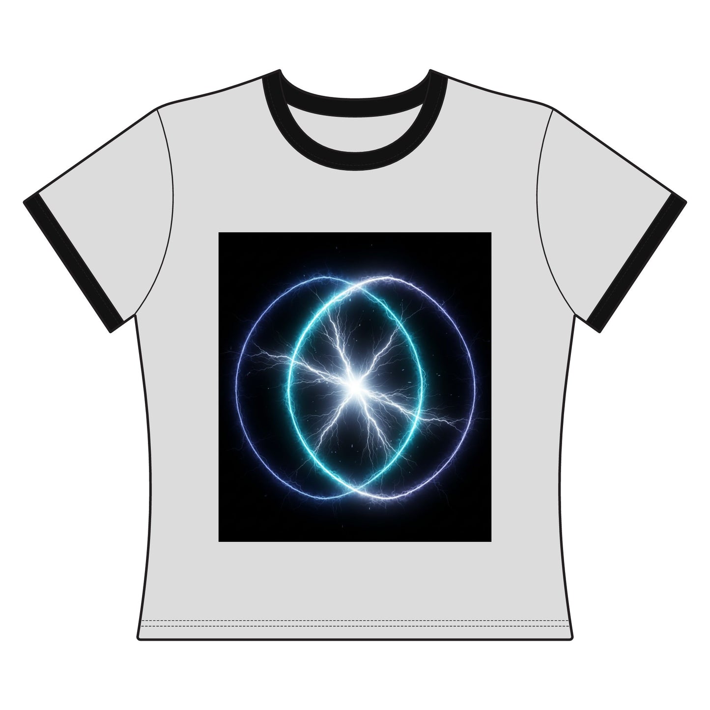 Electric Venn Tee — Neon Lightning Graphic Ringer Shirt