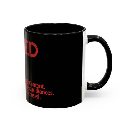 Rated R Warning Text Mug | Accent Coffee Mug 11oz 15oz