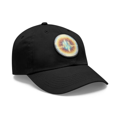 Energy Wave Dad Hat — Round Leather Patch Cap