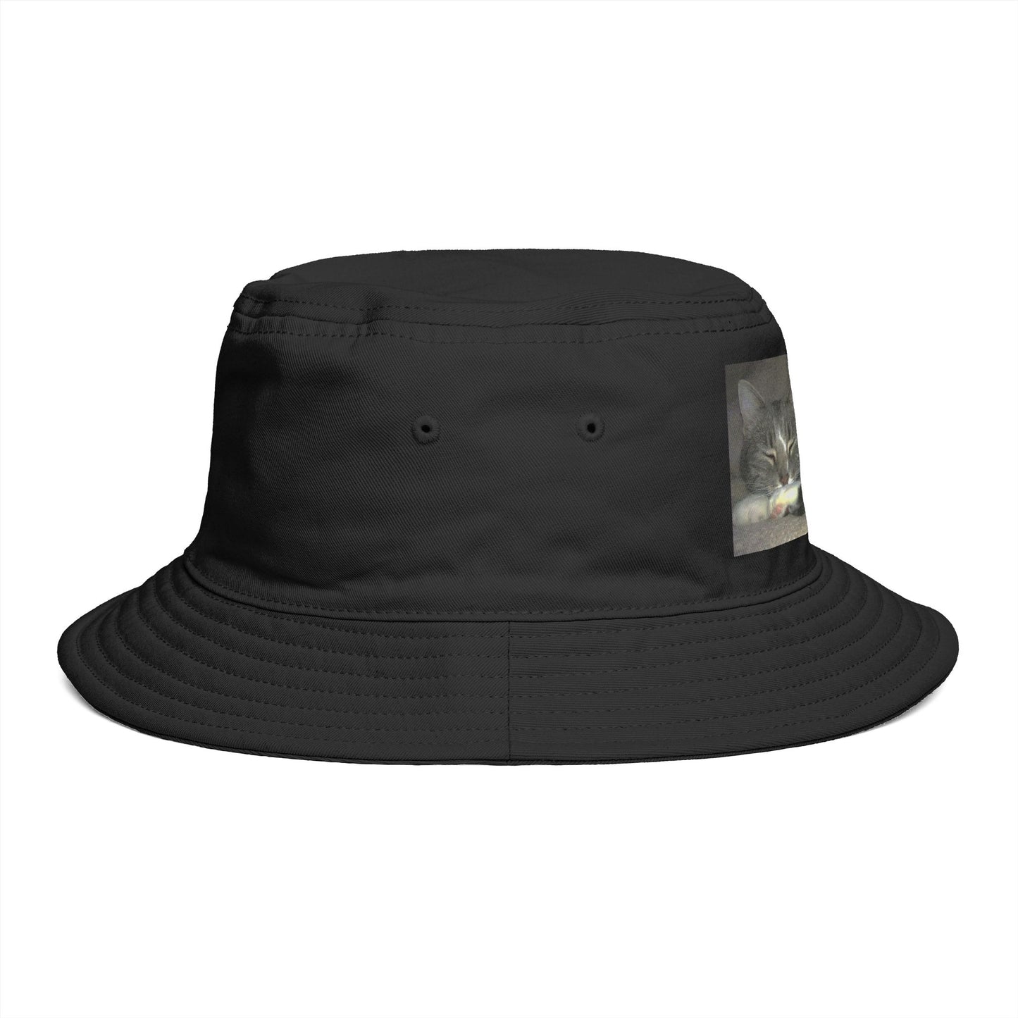 Sleeping Cat Photo Bucket Hat — Cute Cozy Cat Lover Accessory