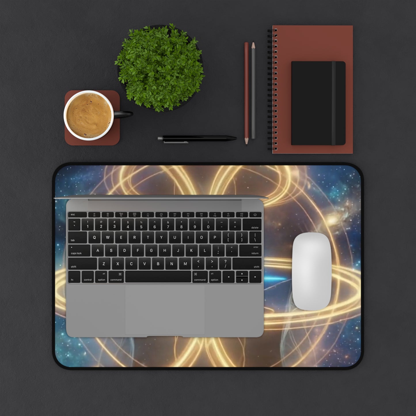 111Hz Cosmic Energy Desk Mat — Mystical Planet Meditation Mouse Pad