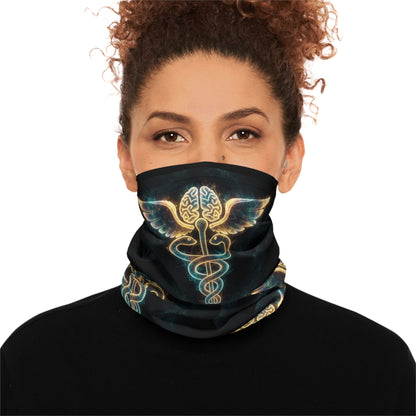 Winged Caduceus Brain Neck Gaiter, Medical Symbol Scarf | Healthcare Staff Accessory