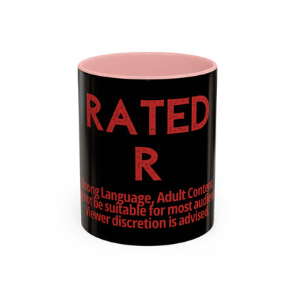 Rated R Warning Text Mug | Accent Coffee Mug 11oz 15oz