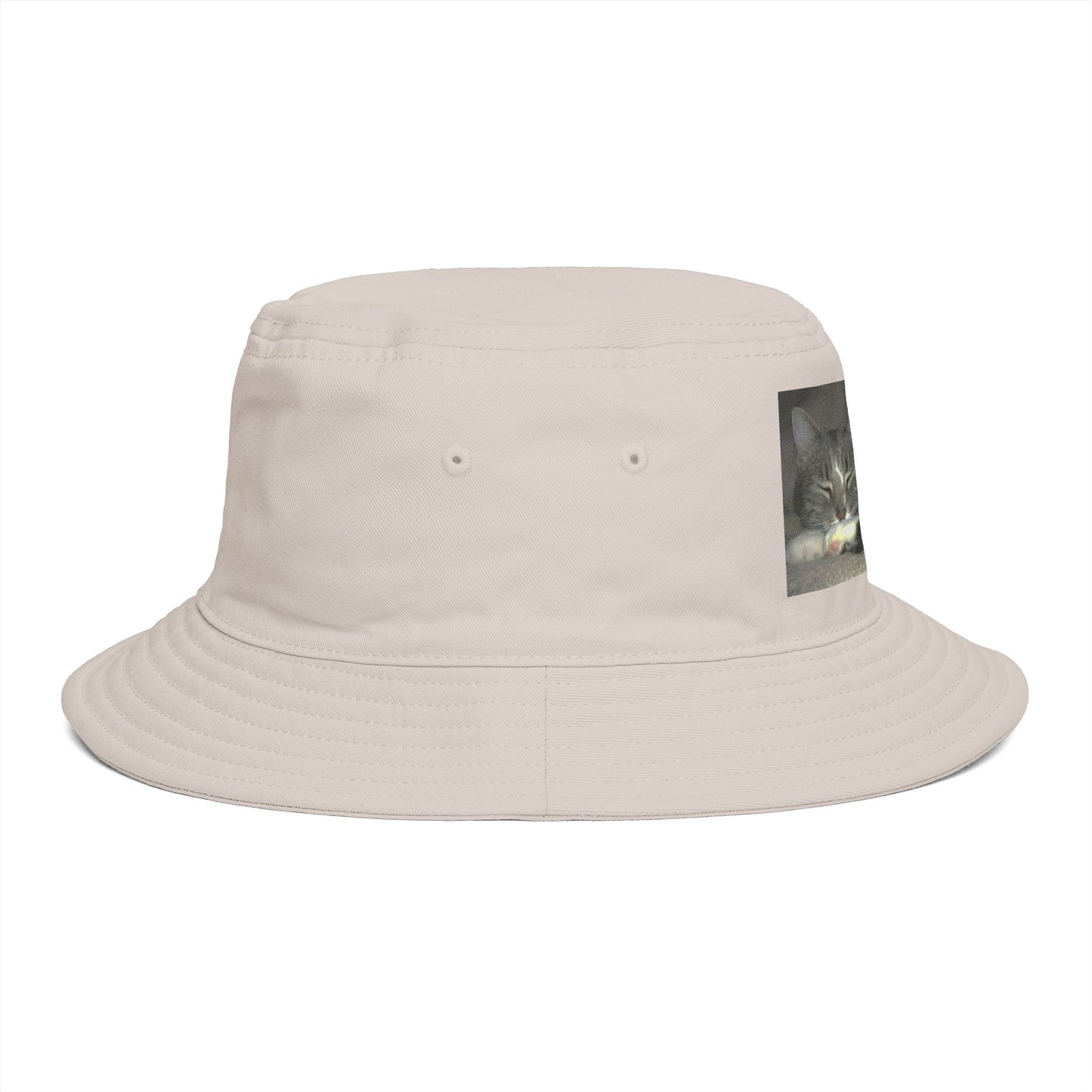 Sleeping Cat Photo Bucket Hat — Cute Cozy Cat Lover Accessory