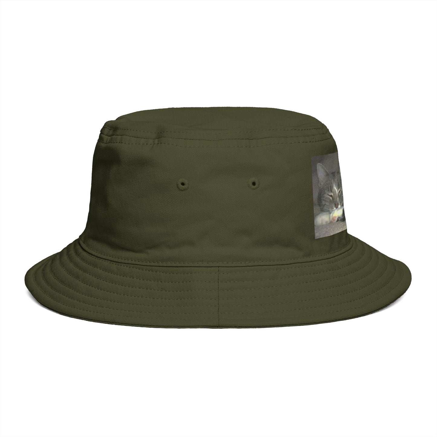 Sleeping Cat Photo Bucket Hat — Cute Cozy Cat Lover Accessory