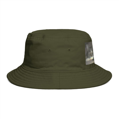 Sleeping Cat Photo Bucket Hat — Cute Cozy Cat Lover Accessory