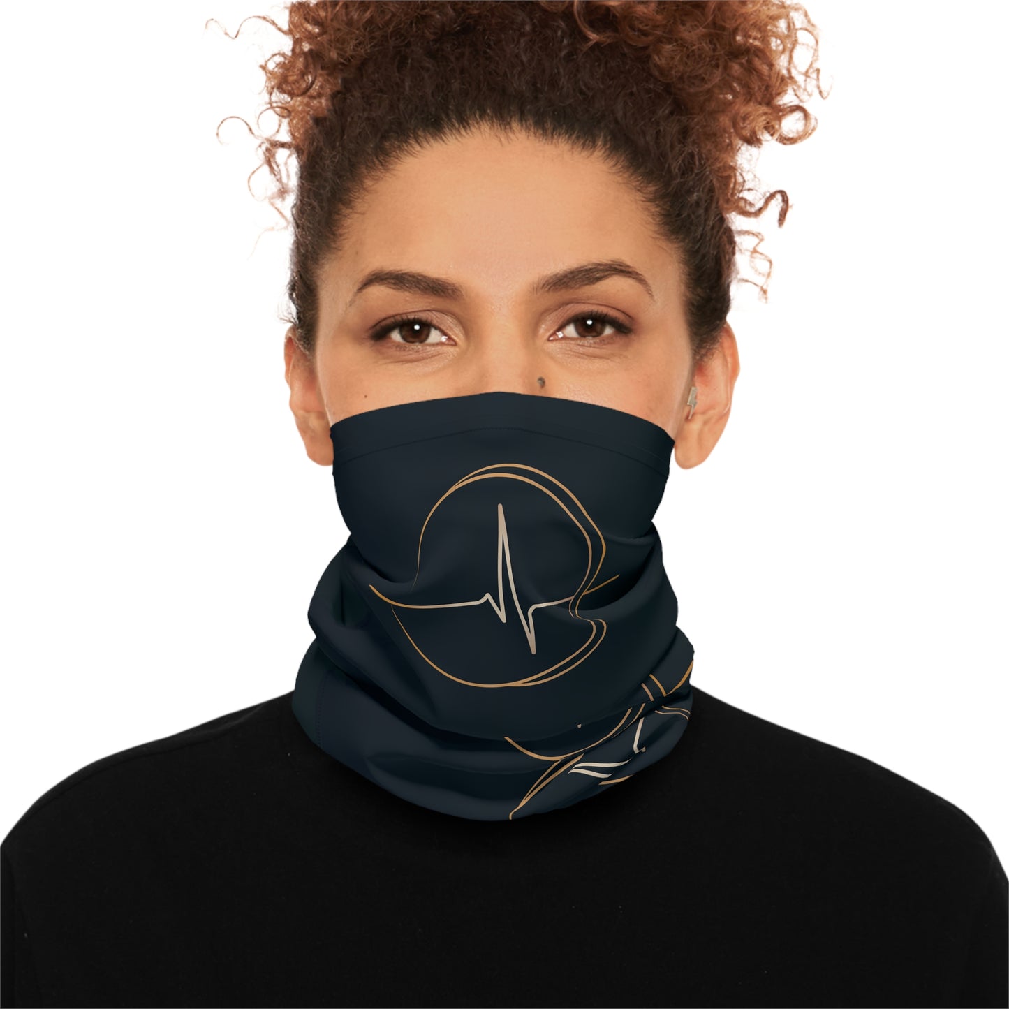 Heartbeat Line Neck Gaiter | Lightweight Face Covering, Medical EKG Design