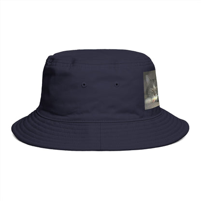 Sleeping Cat Photo Bucket Hat — Cute Cozy Cat Lover Accessory