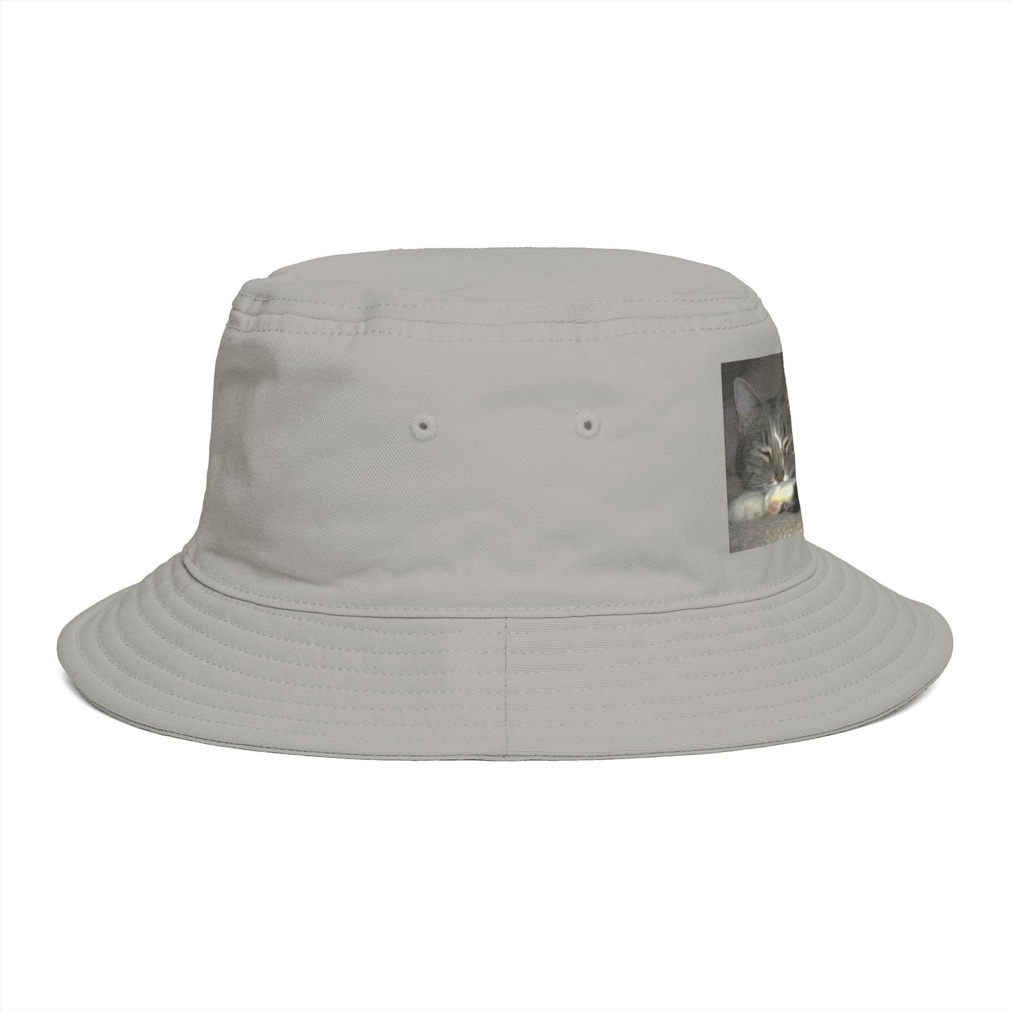 Sleeping Cat Photo Bucket Hat — Cute Cozy Cat Lover Accessory