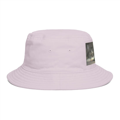 Sleeping Cat Photo Bucket Hat — Cute Cozy Cat Lover Accessory