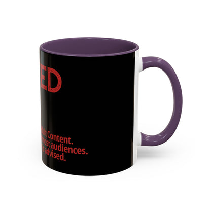 Rated R Warning Text Mug | Accent Coffee Mug 11oz 15oz
