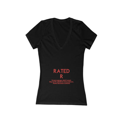 Rated R Deep V-Neck Tee — Women's Graphic V-Neck Shirt