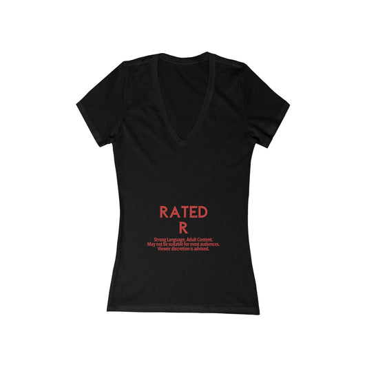 Rated R Deep V-Neck Tee — Women's Graphic V-Neck Shirt