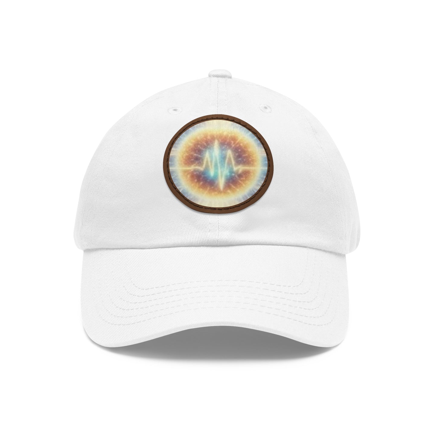 Energy Wave Dad Hat — Round Leather Patch Cap