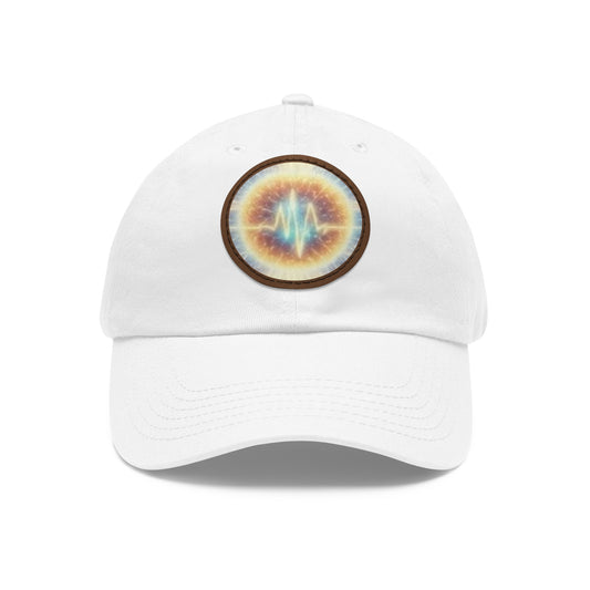 Energy Wave Dad Hat — Round Leather Patch Cap