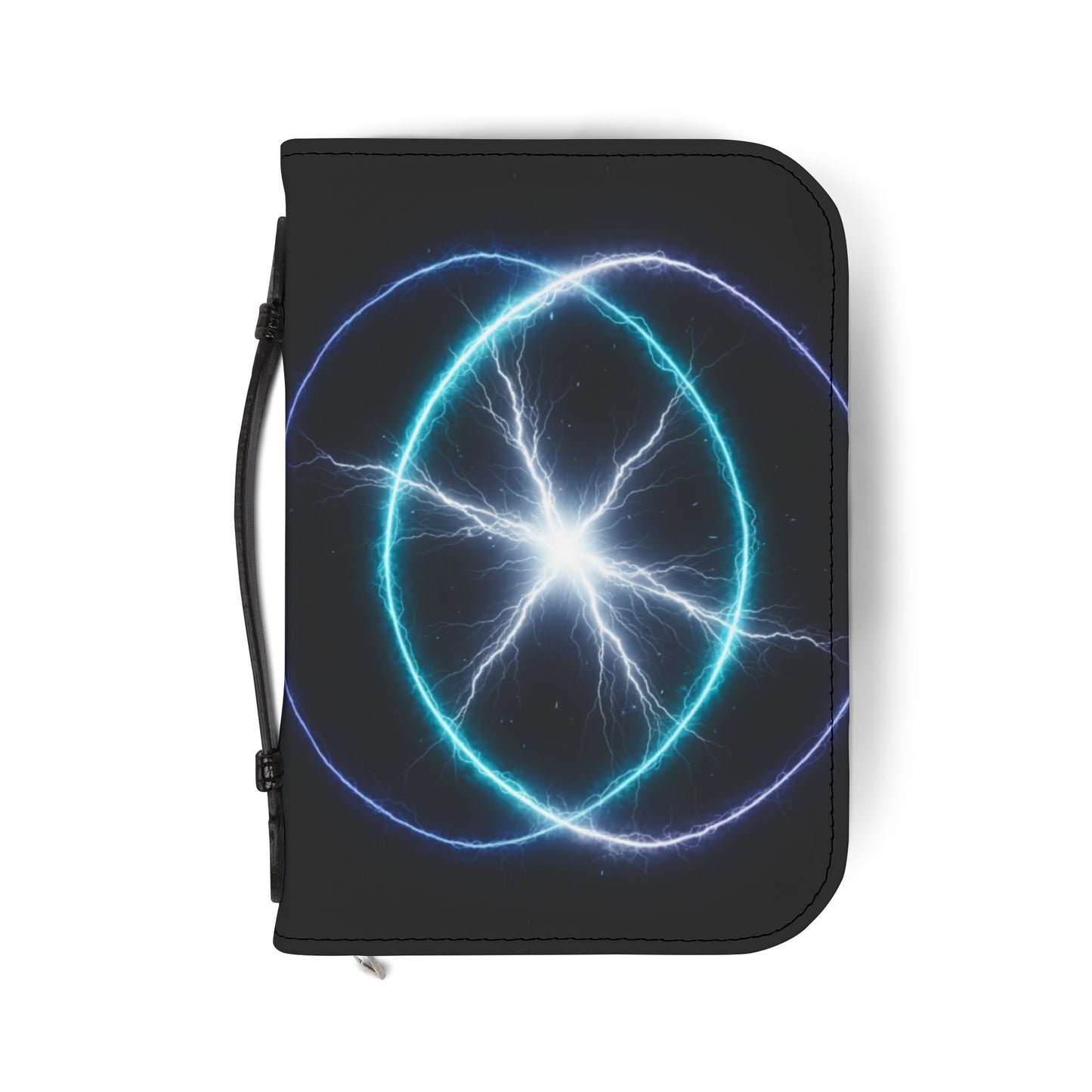 Bible Cover - Electric Blue Halo Zippered Bible Case
