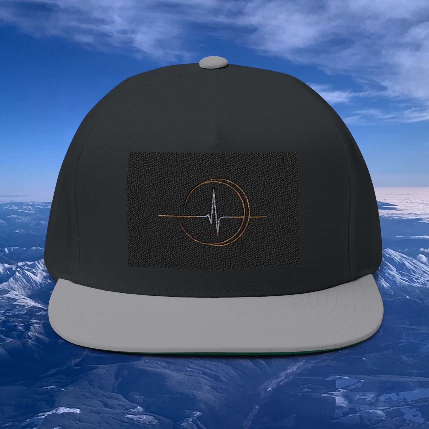 "Vibe with the Beat of Life" Embroidered Flat Bill - Hat