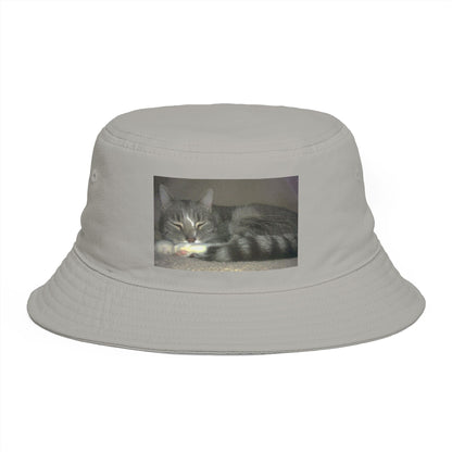 Sleeping Cat Photo Bucket Hat — Cute Cozy Cat Lover Accessory