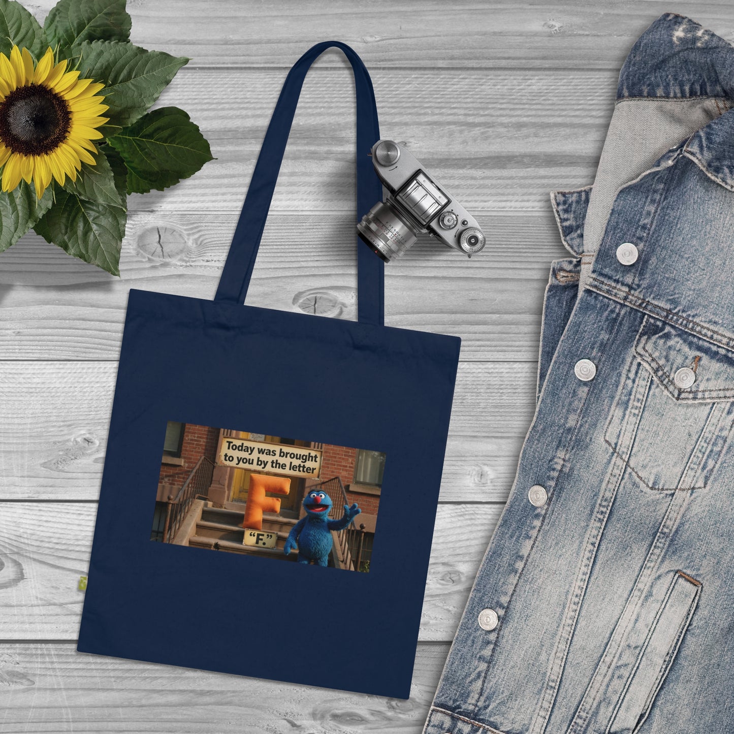 Organic Cotton Tote Bag — “Some Days Are Brought to You by the Letter F” Graphic Tote
