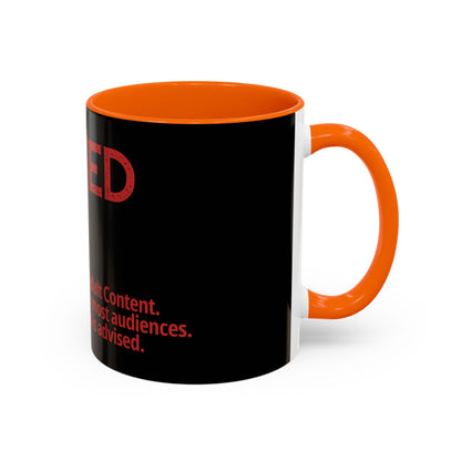 Rated R Warning Text Mug | Accent Coffee Mug 11oz 15oz