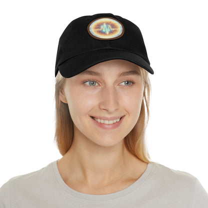 Energy Wave Dad Hat — Round Leather Patch Cap
