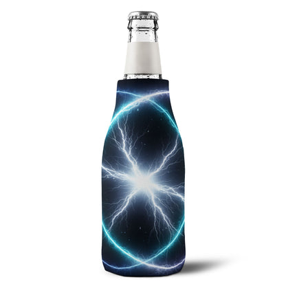 Electric Plasma Zip-Up Bottle Cooler Sleeve — Insulated Can & Bottle Koozie