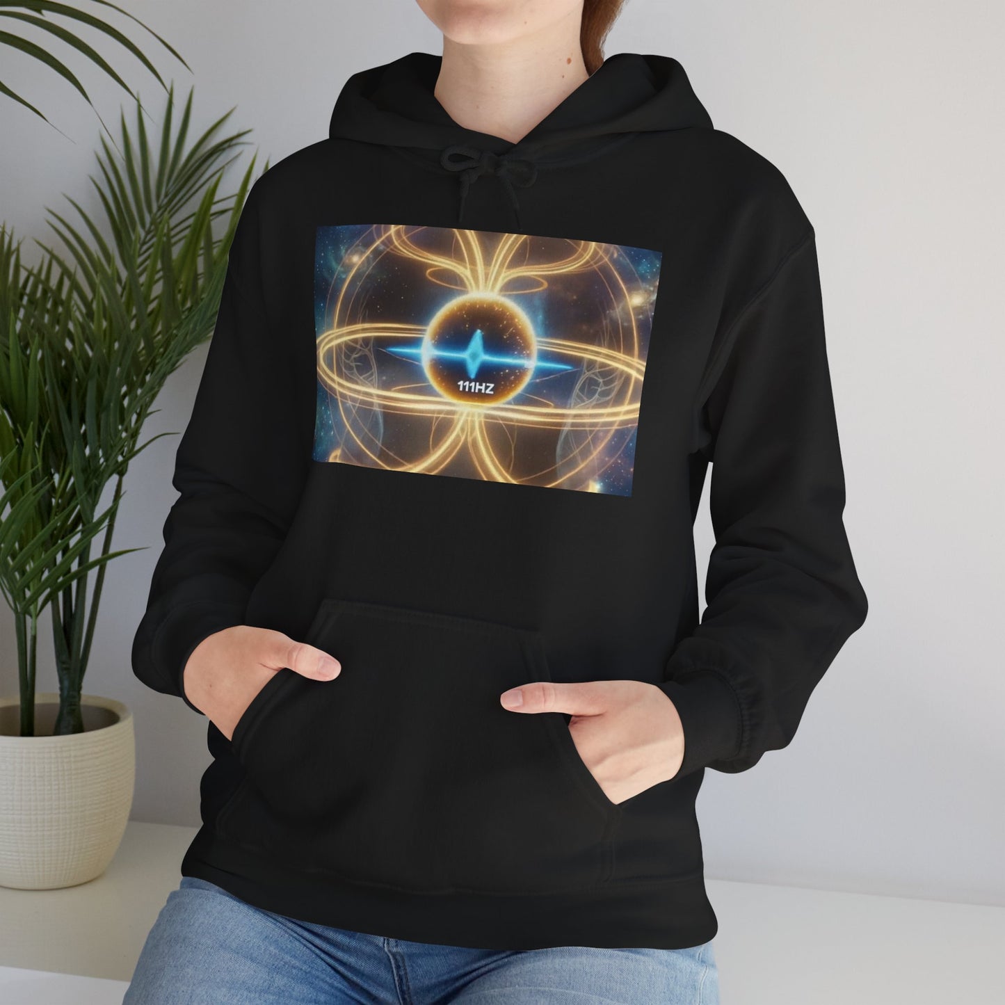 111Hz Energy Hoodie — Chakra Healing Frequency Graphic Hoodie