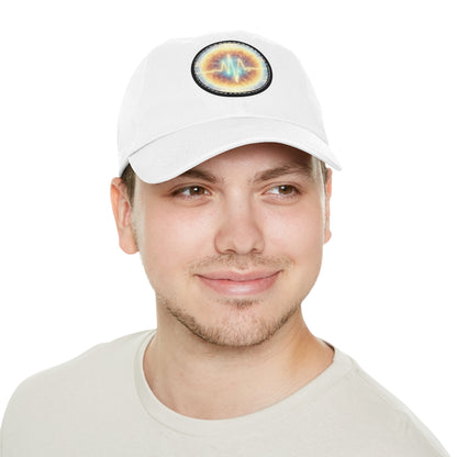 Energy Wave Dad Hat — Round Leather Patch Cap