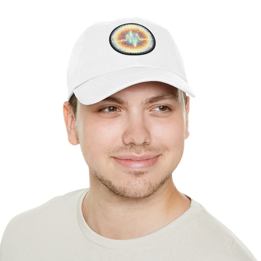 Energy Wave Dad Hat — Round Leather Patch Cap