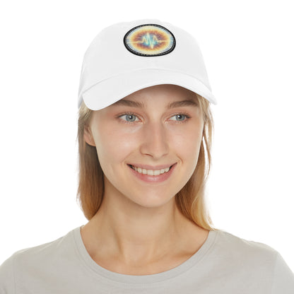 Energy Wave Dad Hat — Round Leather Patch Cap