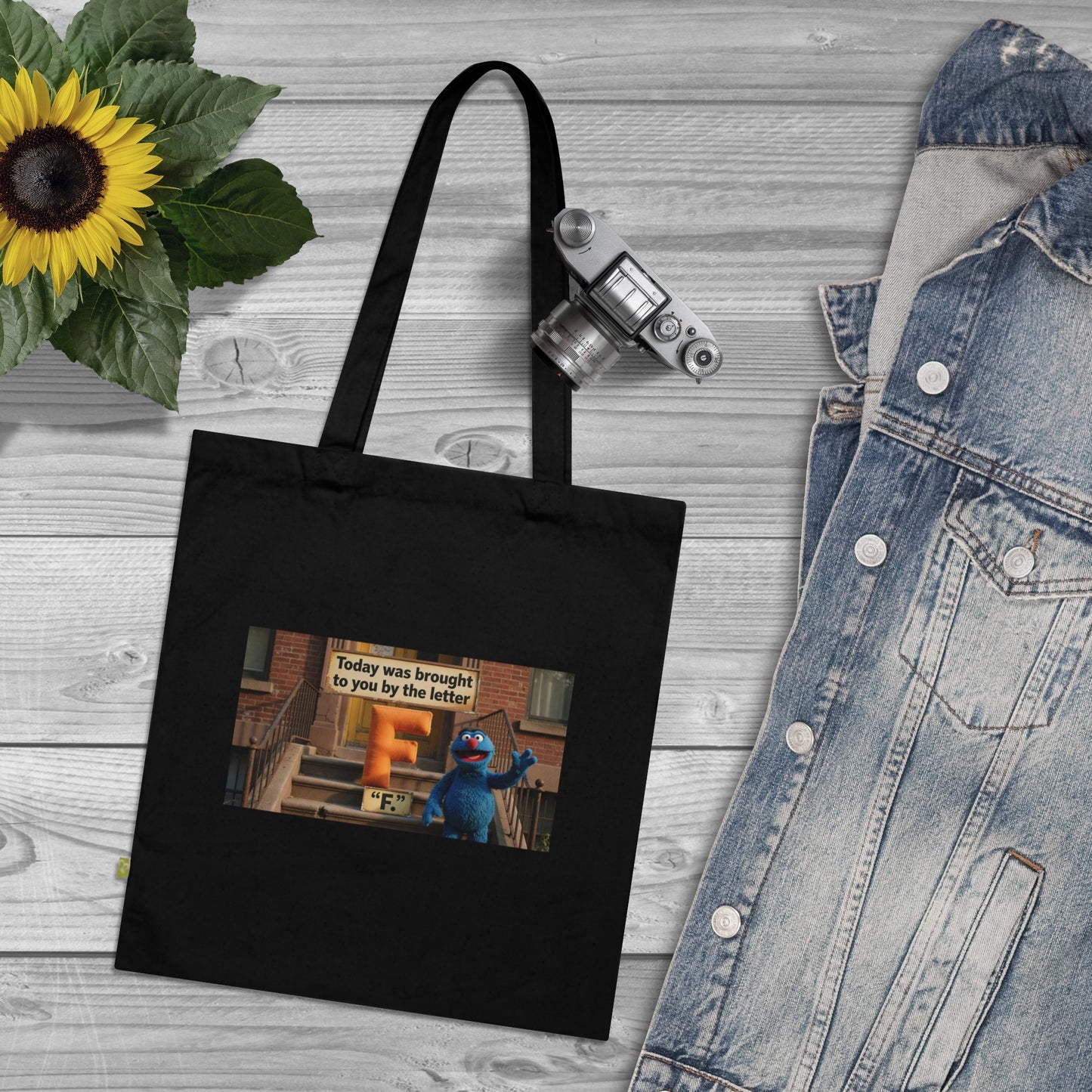Organic Cotton Tote Bag — “Some Days Are Brought to You by the Letter F” Graphic Tote