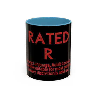 Rated R Warning Text Mug | Accent Coffee Mug 11oz 15oz