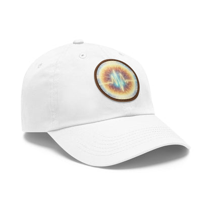 Energy Wave Dad Hat — Round Leather Patch Cap