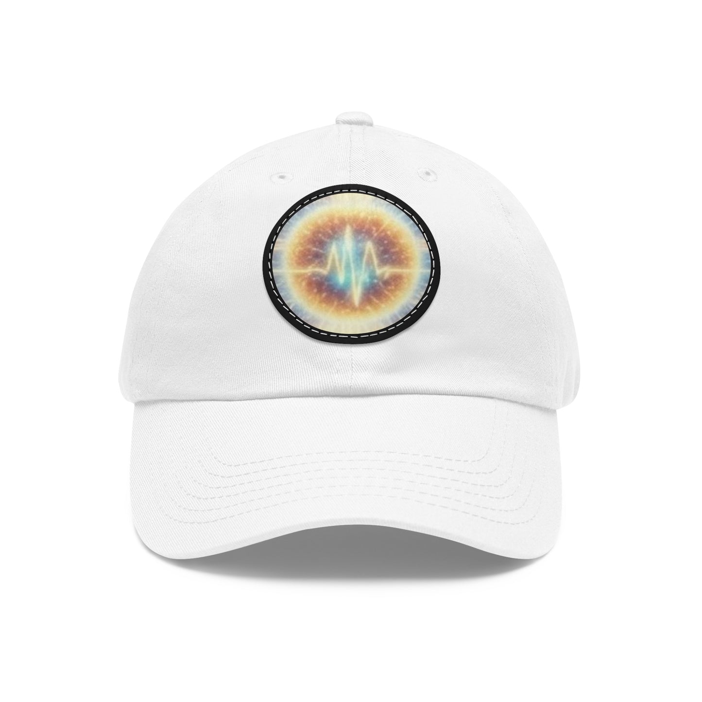 Energy Wave Dad Hat — Round Leather Patch Cap