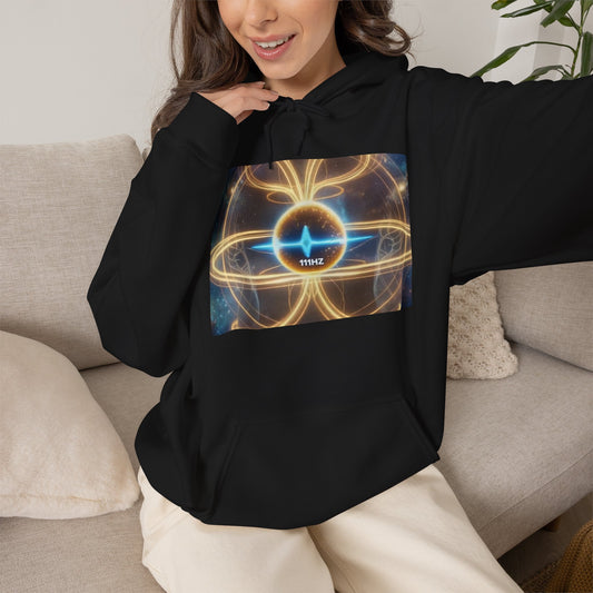 111Hz Energy Hoodie — Chakra Healing Frequency Graphic Hoodie