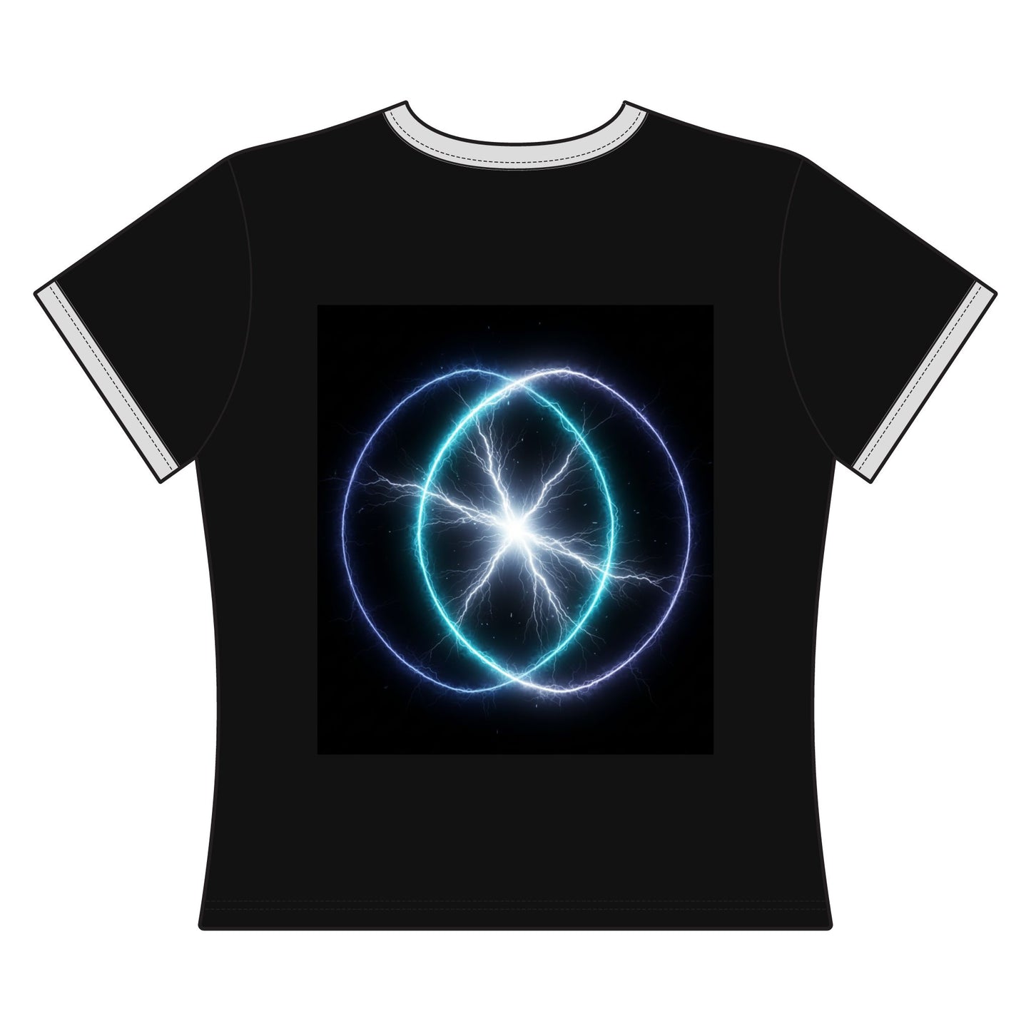 Electric Venn Tee — Neon Lightning Graphic Ringer Shirt
