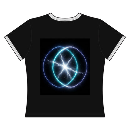 Electric Venn Tee — Neon Lightning Graphic Ringer Shirt