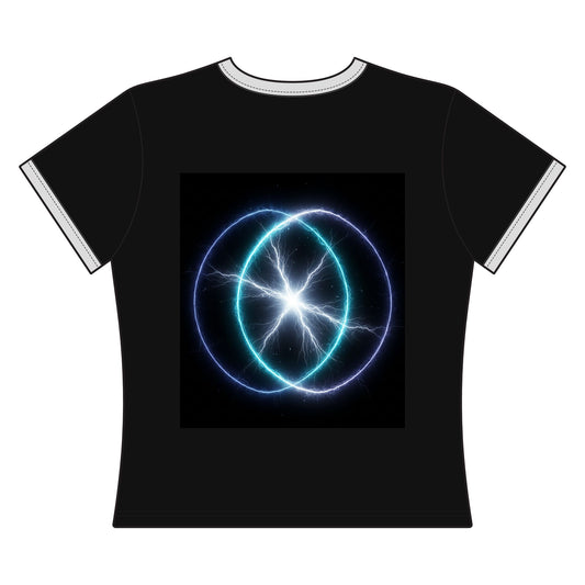 Electric Venn Tee — Neon Lightning Graphic Ringer Shirt