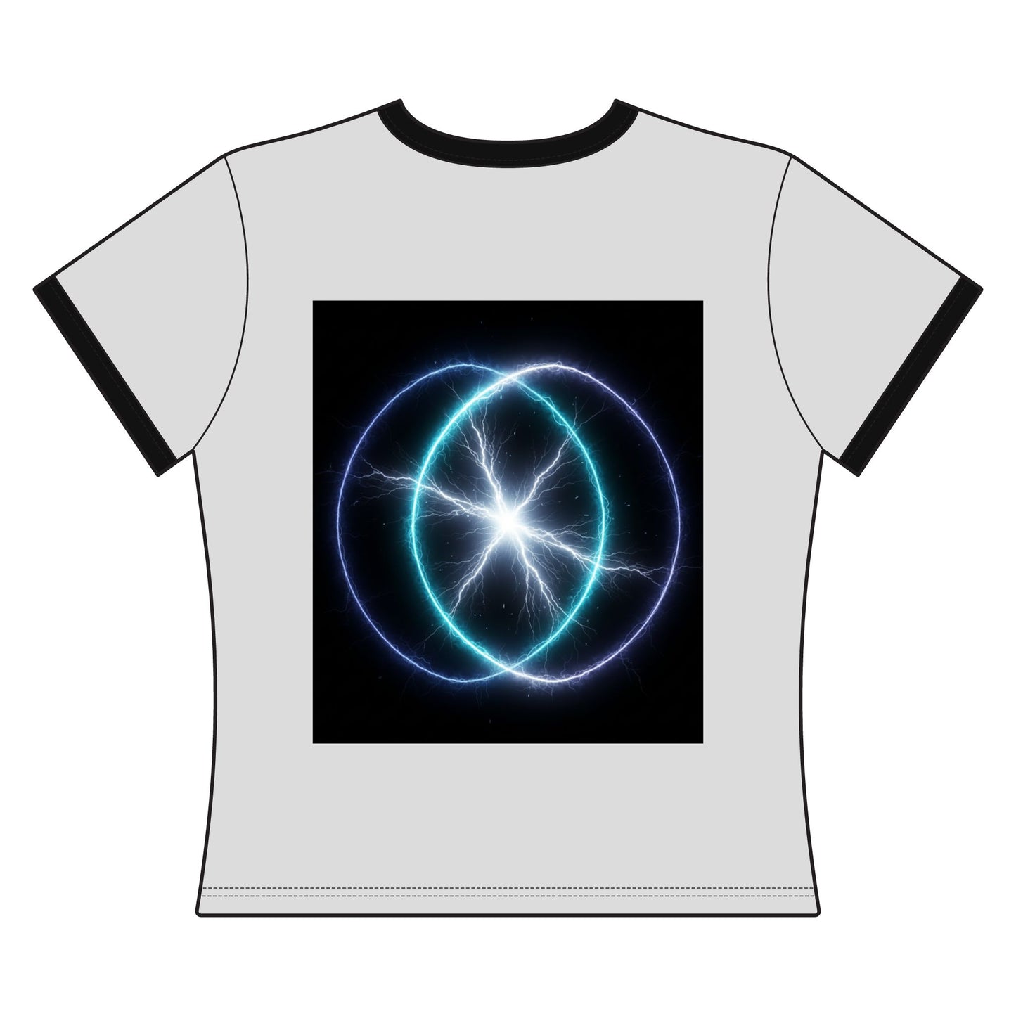 Electric Venn Tee — Neon Lightning Graphic Ringer Shirt