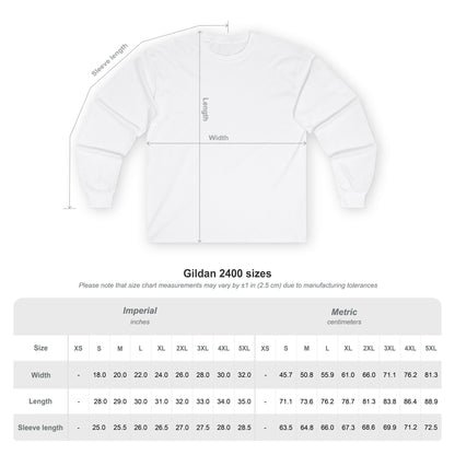 Heartbeat Circle Long Sleeve Tee — Minimal Gold ECG Graphic