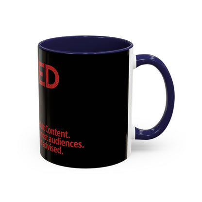 Rated R Warning Text Mug | Accent Coffee Mug 11oz 15oz
