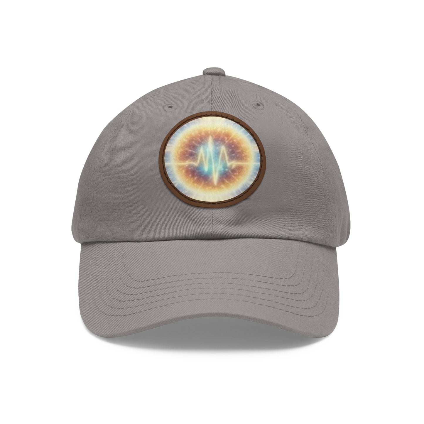 Energy Wave Dad Hat — Round Leather Patch Cap