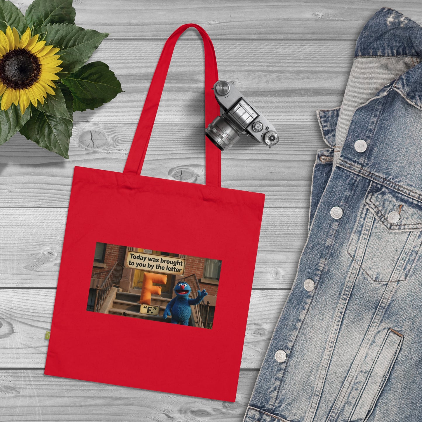 Organic Cotton Tote Bag — “Some Days Are Brought to You by the Letter F” Graphic Tote