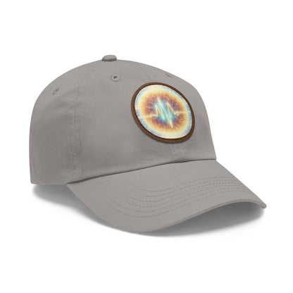 Energy Wave Dad Hat — Round Leather Patch Cap