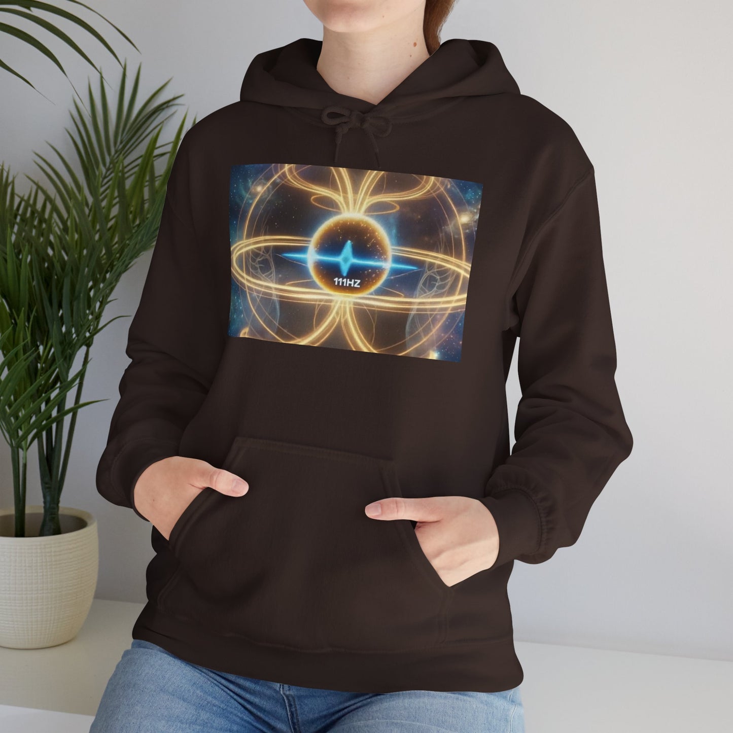111Hz Energy Hoodie — Chakra Healing Frequency Graphic Hoodie