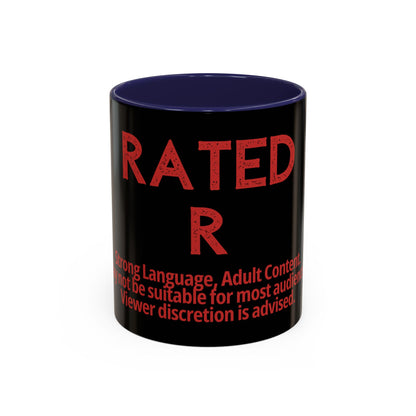 Rated R Warning Text Mug | Accent Coffee Mug 11oz 15oz