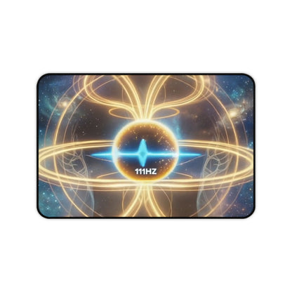 111Hz Cosmic Energy Desk Mat — Mystical Planet Meditation Mouse Pad