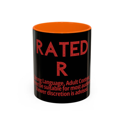 Rated R Warning Text Mug | Accent Coffee Mug 11oz 15oz