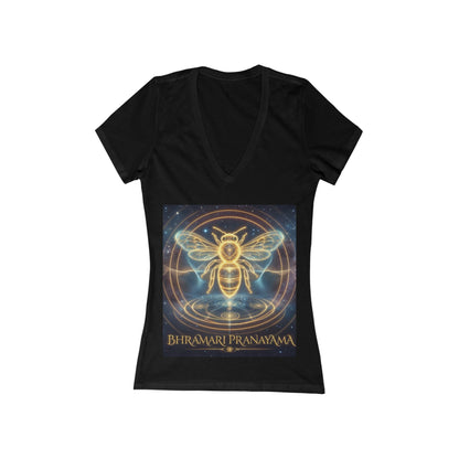 Bhramari Pranayama Bee V-Neck Tee — Women's Yoga & Meditation Shirt