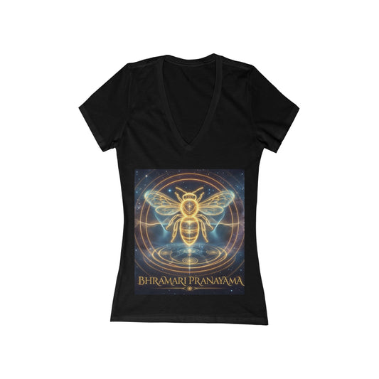 Bhramari Pranayama Bee V-Neck Tee — Women's Yoga & Meditation Shirt